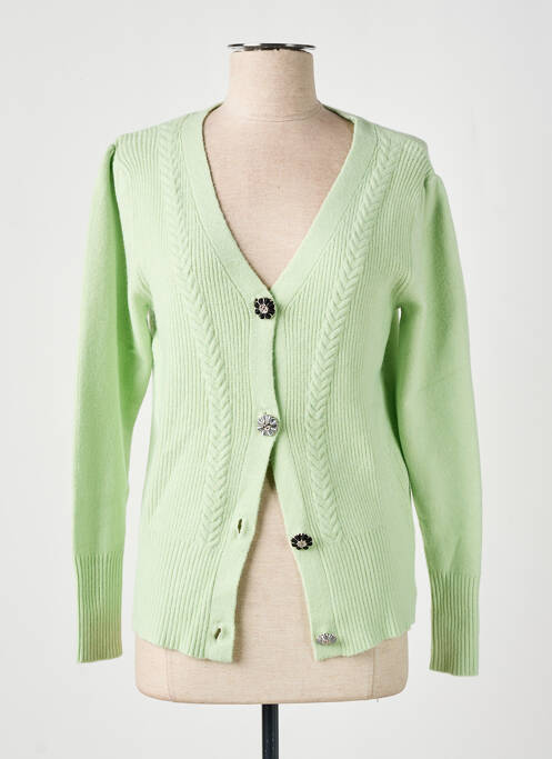 Gilet manches longues vert LOU LOU BY NALO pour femme