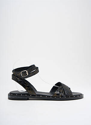 Sandales/nu pieds chiquet talon plat jusqu'à 3cm noir REGARD femme