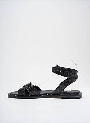Sandales/nu pieds chiquet talon plat jusqu'à 3cm noir REGARD femme
