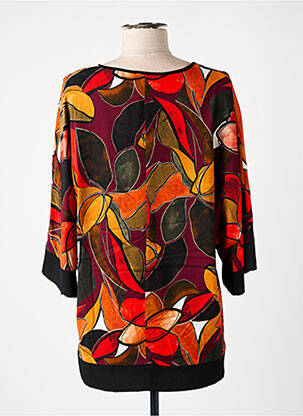 Blouse imprimé fantaisie manches 3/4 orange GREGORY PAT femme