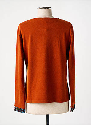 Pull coupe cintrée manches longues orange GUY DUBOUIS femme