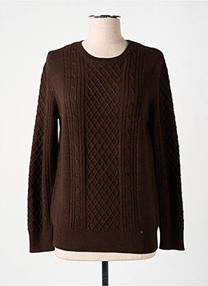 Pull stretch manches longues marron LOU LOU BY NALO femme
