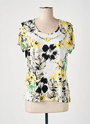 T-shirt stretch manches courtes jaune GUY DUBOUIS femme