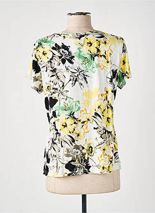 T-shirt stretch manches courtes jaune GUY DUBOUIS femme