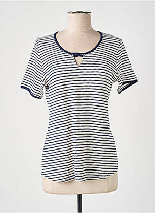T-shirt stretch manches courtes bleu GUY DUBOUIS femme