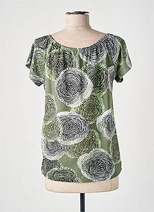 T-shirt imprimé fantaisie manches courtes vert GUY DUBOUIS femme