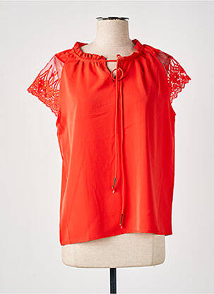 Blouse manches courtes manches courtes orange CHIC & JEUNE femme
