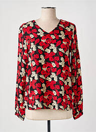 Blouse imprimé fleurs manches longues rouge AGATHE & LOUISE femme