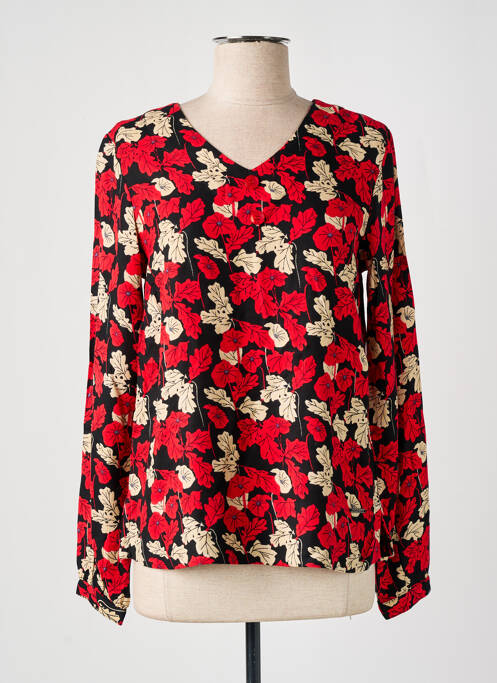 Blouse imprimé fleurs manches longues rouge AGATHE & LOUISE femme