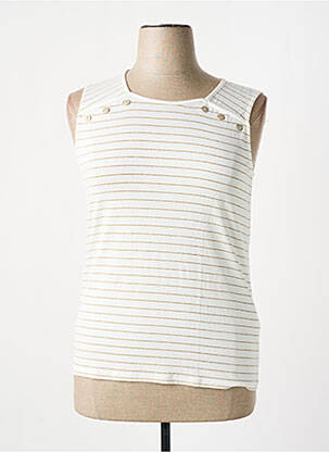 Top tissage jersey sans manche beige MAE MAHE femme
