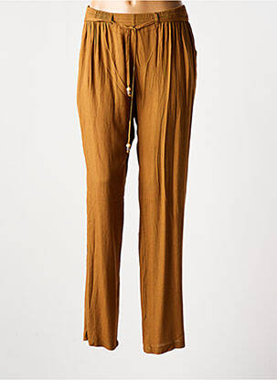 Pantalon droit taille élastique taille normale marron GRIFFON femme