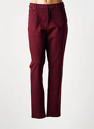 Pantalon slim taille haute taille haute rouge LCDN femme