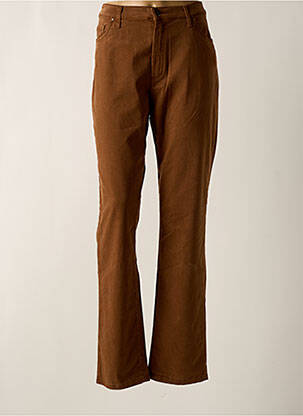 Pantalon slim taille haute taille haute marron LCDN femme