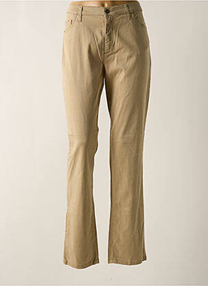 Pantalon droit stretch taille normale beige LCDN femme