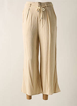 Pantalon 7/8 taille haute taille haute beige TIFFOSI femme