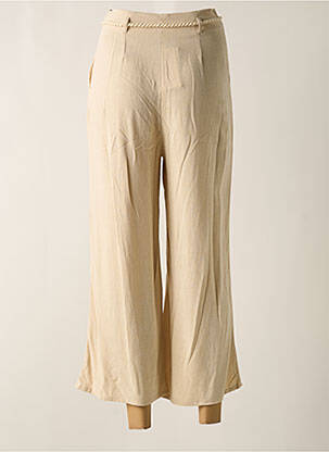Pantalon 7/8 taille haute taille haute beige TIFFOSI femme