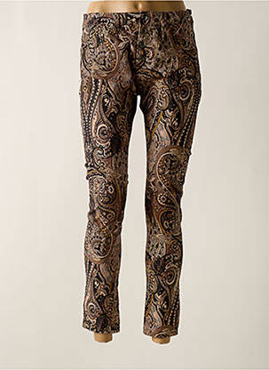 Pantalon 7/8 stretch taille normale marron PLACE DU JOUR femme