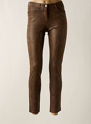 Pantalon 7/8 stretch taille normale marron LCDN femme
