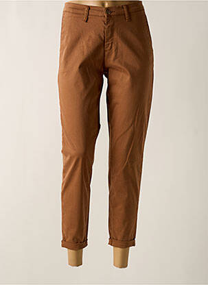 Pantalon 7/8 stretch taille normale marron LCDN femme
