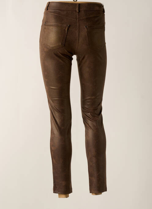 Pantalon 7/8 stretch taille normale marron LCDN femme