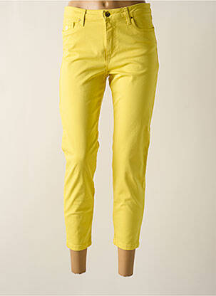 Pantalon 7/8 stretch taille normale jaune LCDN femme