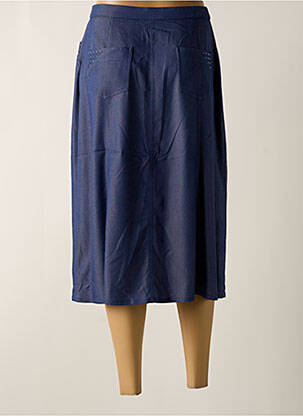 Jupe mi-longue coupe évasée bleu GUY DUBOUIS femme