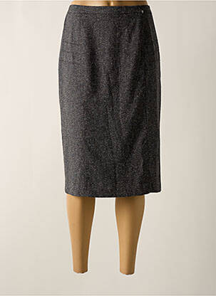 Jupe mi-longue taille à pinces gris GRIFFON femme