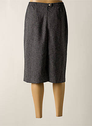 Jupe mi-longue taille à pinces gris GRIFFON femme