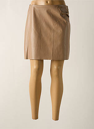 Jupe courte fermeture zippée au dos marron TIFFOSI femme