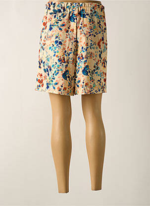Short fermeture zippée sous rabat boutonné taille haute jaune LCDN femme