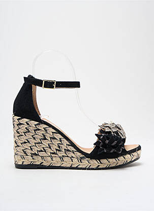 Espadrilles nubuck talon de 7 à 9cm noir GAIMO femme