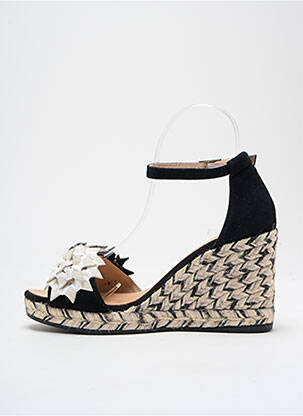 Espadrilles nubuck talon de 7 à 9cm noir GAIMO femme