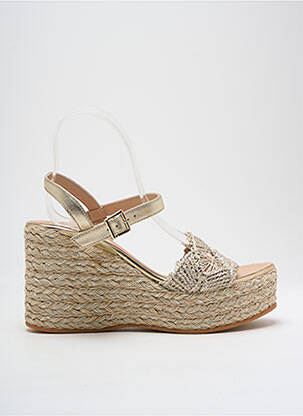 Espadrilles tissage satiné talon de 7 à 9cm or GAIMO femme