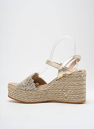 Espadrilles tissage satiné talon de 7 à 9cm or GAIMO femme