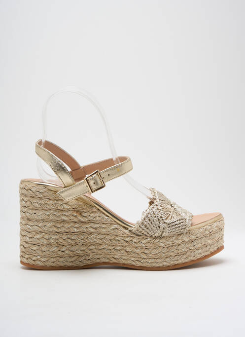 Espadrilles tissage satiné talon de 7 à 9cm or GAIMO femme