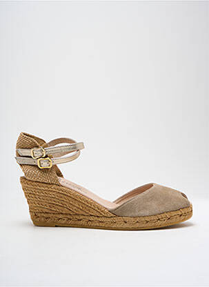 Espadrilles tissage satiné talon de 4 à 6cm or GAIMO femme