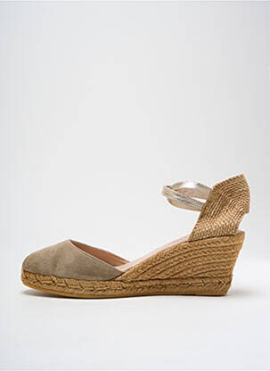 Espadrilles tissage satiné talon de 4 à 6cm or GAIMO femme