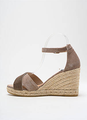 Espadrilles nubuck talon de 7 à 9cm marron GAIMO femme