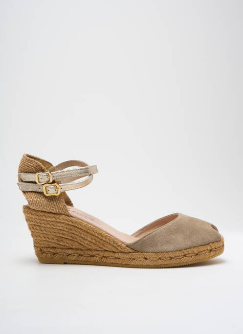 Espadrilles tissage satiné talon de 4 à 6cm or GAIMO femme