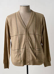 Gilet manches longues col v beige EASYLINE homme