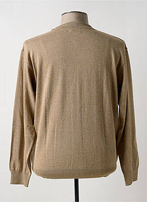 Gilet manches longues col v beige EASYLINE homme