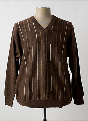 Pull marron EMBLEMATIC pour homme