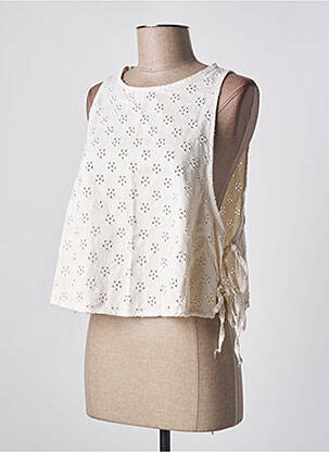 Top imprimé fantaisie sans manche beige INTUITION femme