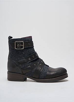 Bottines/boots matière lisse talon plat jusqu'à 3cm noir BRAKO femme