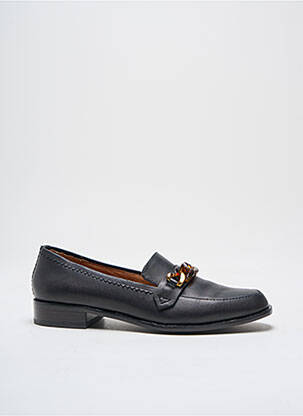 Mocassins tissage satiné talon plat jusqu'à 3cm noir EMILIE KARSTON femme