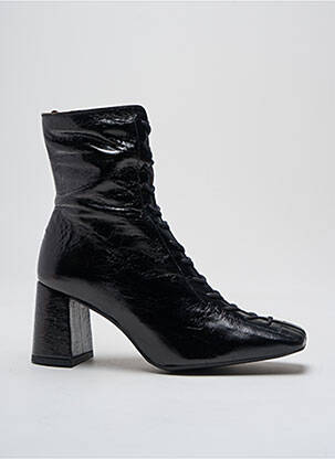 Bottines/boots tissage satiné talon de 4 à 6cm noir ANGEL ALARCON femme