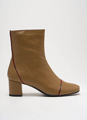 Bottines/boots matière lisse talon de 4 à 6cm beige XAVIER DANAUD femme