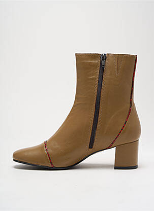 Bottines/boots matière lisse talon de 4 à 6cm beige XAVIER DANAUD femme