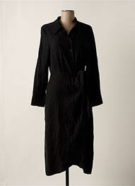 Robe mi-longue coupe fluide manches longues noir ARTLOVE femme