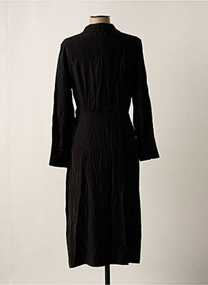 Robe mi-longue coupe fluide manches longues noir ARTLOVE femme